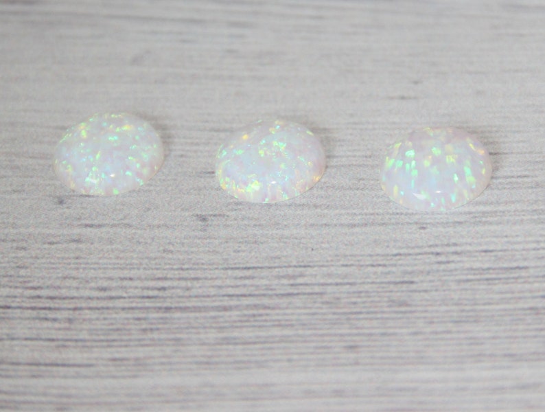 6MM Opal cabochons / Blue White opal / Loose Gemstone Cabochons / October birthstone / great for bridal jewelry / 50 pcs Wholesale LOT image 3