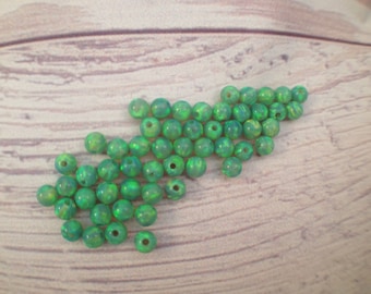 3mm Green Opal Beads / Full Drilled Hole / Round loose Gemstone Beads / 20 pcs