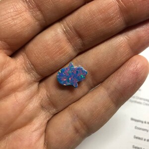 Hamsa Opal Beads / Hand Opal Pendant / Gem stone Beads / Top Drilled Beads / Mixed Colors to your choice / Good Luck Charm / 1 PCS Teal Opal