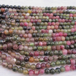6MM Tourmaline Beads / Multi Color Watermelon Tourmaline / Round Beads Full Hole / Natural Tourmaline / Gemstone Beads / 1 strand