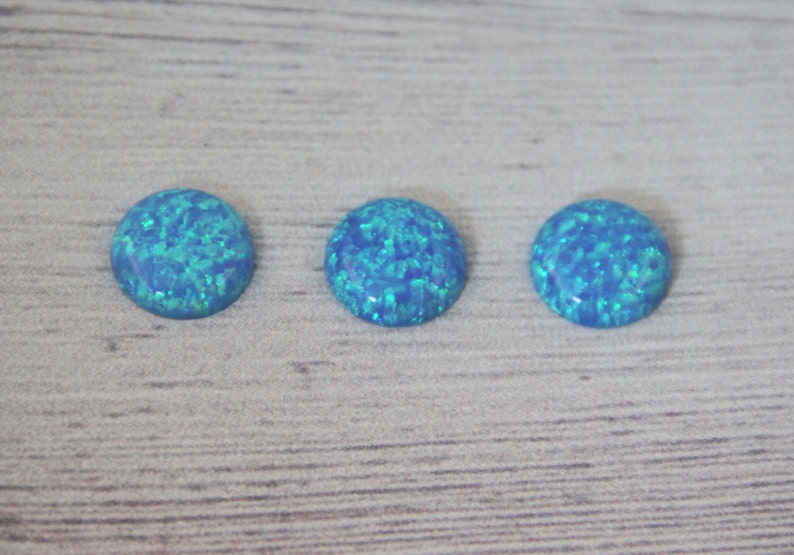 6MM Opal cabochons / Blue White opal / Loose Gemstone Cabochons / October birthstone / great for bridal jewelry / 50 pcs Wholesale LOT image 2