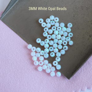 3MM Lab White Opal Beads / Quantity to Choice image 1