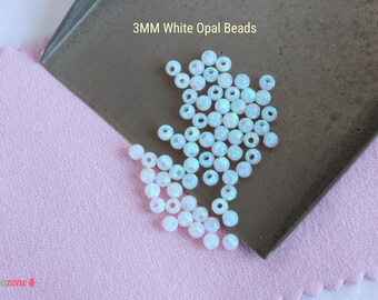 3MM Lab White Opal Beads / Quantity to Choice