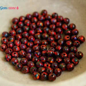 4MM Christmas Beads / Mix Opal Colors / Round Loose Gemstone Bead / Center Drilled Hole / Jewelry Making / 30 PCS image 6