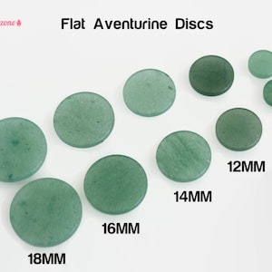 18MM Round Flat Natural Aventurine Discs / Loose Green Aventurine Slices / Loose Gemstone / Natural Gems / Jewelry Making / 2 Pcs Lot Bulk