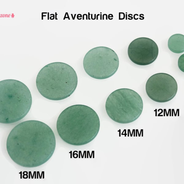 10MM Round Flat Natural Aventurine Discs / Loose Green Aventurine Slices / Loose Gemstone / Natural Gems / Jewelry Making / 6 Pcs Lot Bulk