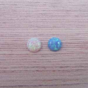 3MM Opal round cabochons / Lab White Blue opal / October birthstone / Bridal Jewelry Supplies / Gemstone Cabs / Flat Back Cabochon 30 pcs