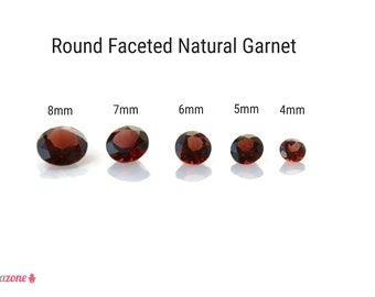 6MM natural Garnet Faceted / Round Loose Semi Precious Gemstone / For Jewelry Making / High quality AAA / 4 pcs