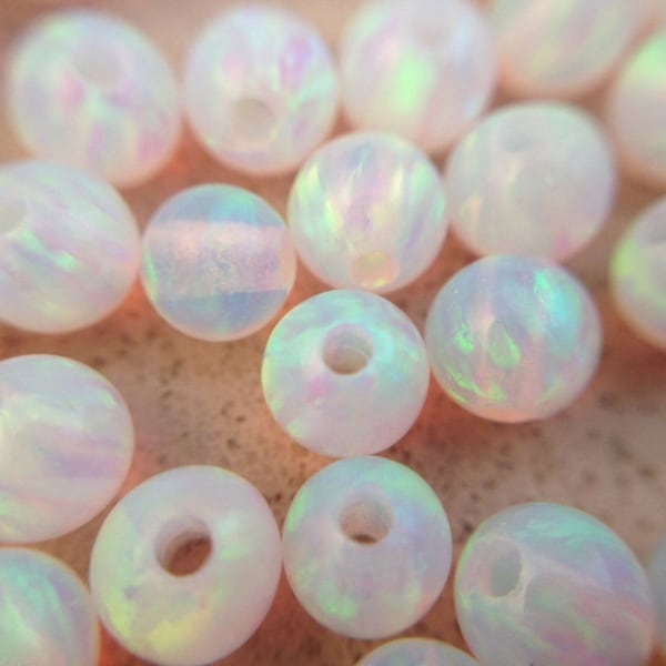 3MM tiny round beads / white opal seed beads / opal beads / loose opal / 3.00 mm opal bead , 10 / 20 / 30 pcs, October birthstone