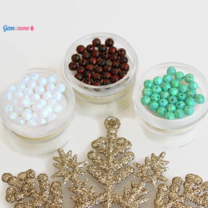 4MM Christmas Beads / Mix Opal Colors / Round Loose Gemstone Bead / Center Drilled Hole / Jewelry Making / 30 PCS image 5