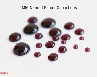 5MM Garnet Cabochons / Round Loose Calibrated Natural Gemstone Cabs / 10 pcs or 30 pcs