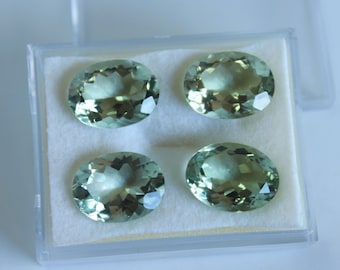 Natural Green Amethyst  Prasiolite / 16X12mm Oval faceted diamond cut Loose Semi Precious Natural Gemstone / Jewelry Making 1 pcs