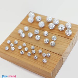 4/6/8mm Shamballa Beads / Rhinestone Full Drilled Hole Beads / Silver Ball Crystal Pave Beads / Disco Balls Loose Shambala  10PC