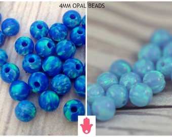 SALE! Buy 10 pcs GET 2 for free! 4MM Opal beads / Seed beads / opal spacer / loose opal beads / full hole beads / Blue opal beads