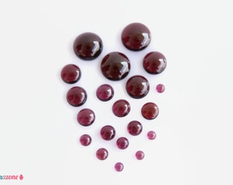 7MM Garnet Cabochons / Round Loose Calibrated Natural Gemstone Cabs / 6 pcs or 20 pcs