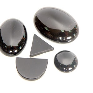 12mm Black Onyx Cabochons / Natural Onyx Flat Back Cabs / Loose Round Gemstone Cabochon / Jewelry Making / 10 or 30 pcs image 7