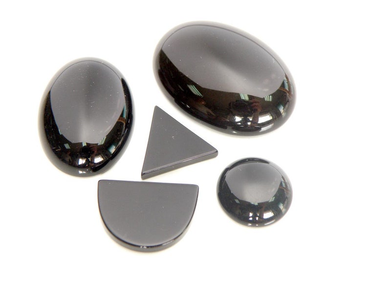 12mm Black Onyx Cabochons / Natural Onyx Flat Back Cabs / Loose Round Gemstone Cabochon / Jewelry Making / 10 or 30 pcs image 7