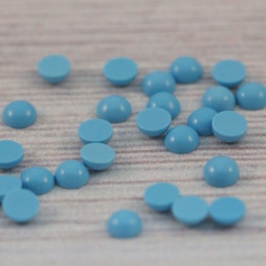 Turquoise cabochon, 3MM loose round flat back cabochon, Reconstituted blue Turquoise, 30 / 50 / 100 pcs, jewelry making, gemstone findings