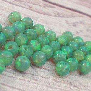 4MM Christmas Beads / Mix Opal Colors / Round Loose Gemstone Bead / Center Drilled Hole / Jewelry Making / 30 PCS image 8