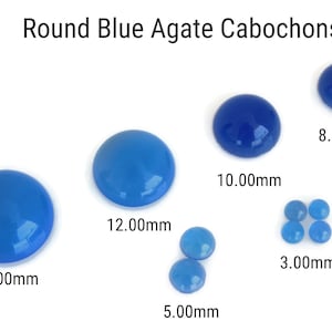 10mm Blue Agate Cabochons / Natural Agate Flat Back Cabs / Loose Round Gemstone Cabochon / Choose the Quantity