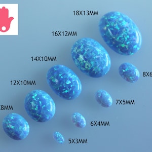 14X10MM Oval Opal Cabochons / Flat Back Gemstone Cabochons / Blue Lab opal cabs / Jewelry Making 6 pcs