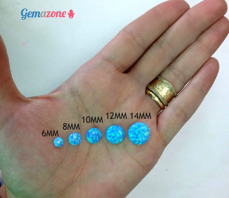 6MM Opal cabochons / Blue White opal / Loose Gemstone Cabochons / October birthstone / great for bridal jewelry / 50 pcs Wholesale LOT image 5