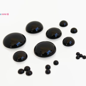 12mm Black Onyx Cabochons / Natural Onyx Flat Back Cabs / Loose Round Gemstone Cabochon / Jewelry Making / 10 or 30 pcs image 4