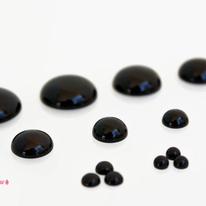 12mm Black Onyx Cabochons / Natural Onyx Flat Back Cabs / Loose Round Gemstone Cabochon / Jewelry Making / 10 or 30 pcs image 3