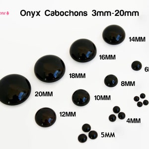 12mm Black Onyx Cabochons / Natural Onyx Flat Back Cabs / Loose Round Gemstone Cabochon / Jewelry Making / 10 or 30 pcs image 1
