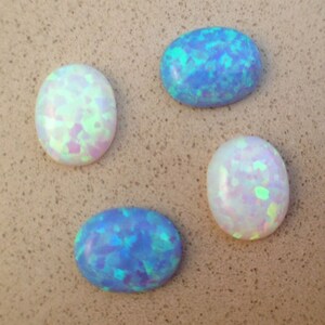 10X8MM Opal oval cabochons Loose blue white lab created opal Gemstone cabochons 20 pcs