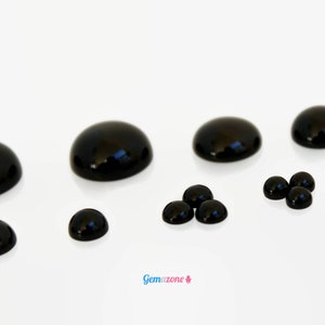 12mm Black Onyx Cabochons / Natural Onyx Flat Back Cabs / Loose Round Gemstone Cabochon / Jewelry Making / 10 or 30 pcs image 6