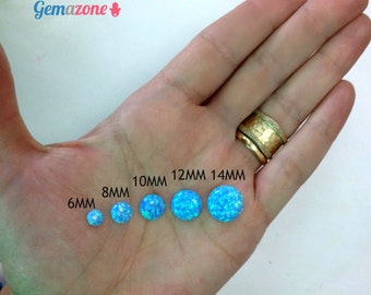 6mm Opal Cabochons / Round Cabochons / Fire Blue Opal / Cabochon Setting / Gemstone Cabochons / Jewelry Making / Jewelry supplies / lot Bulk