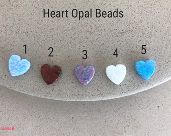 Heart Shaped Opal Beads / Side Full Hole Drilled / Color to Choice / 1 pcs