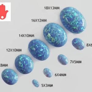 10X8MM Oval Opal Cabochons / Blue White Lab Fire Opal  / Flat back Gemstone Cabochons / Jewelry Making / Bridal Jewelry / 10 pcs LOT Bulk