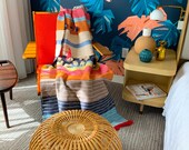 Throw Blanket Boho 6 39 x 4 39 Blanket Throw Tassel Throw Blanket Woven Cotton Throw Handmade Colorful