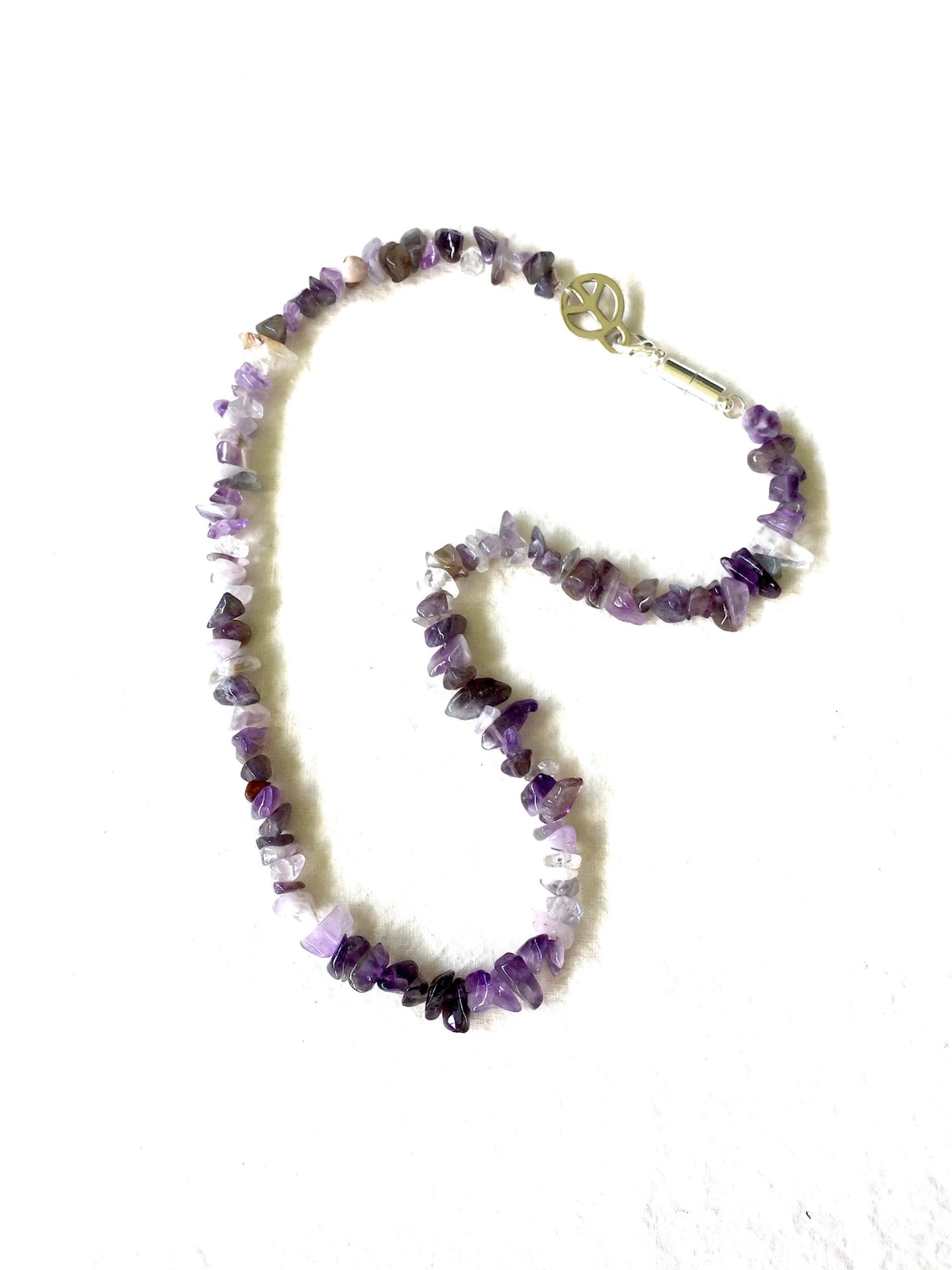AMETHYST Crystal Chip Necklace One of a Kind Etsy