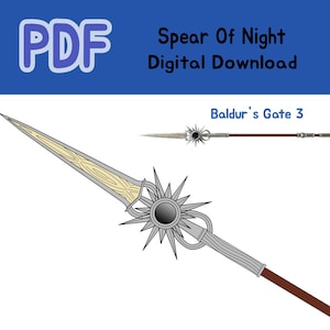 Spear Of Night - Blueprint Printable - Baldur&#39;s Gate 3 - Shadowheart Cosplay
