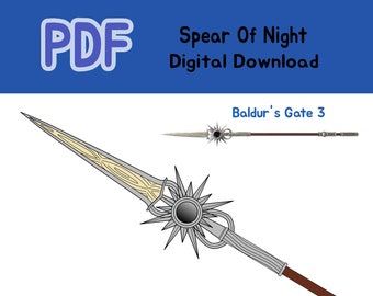 Spear Of Night - Blueprint Printable - Baldur&#39;s Gate 3 - Shadowheart Cosplay