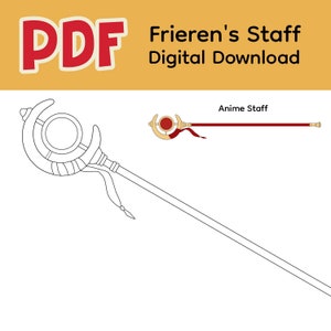 Frieren&#39;s Staff - Blueprint Printable - Anime Elf Cosplay