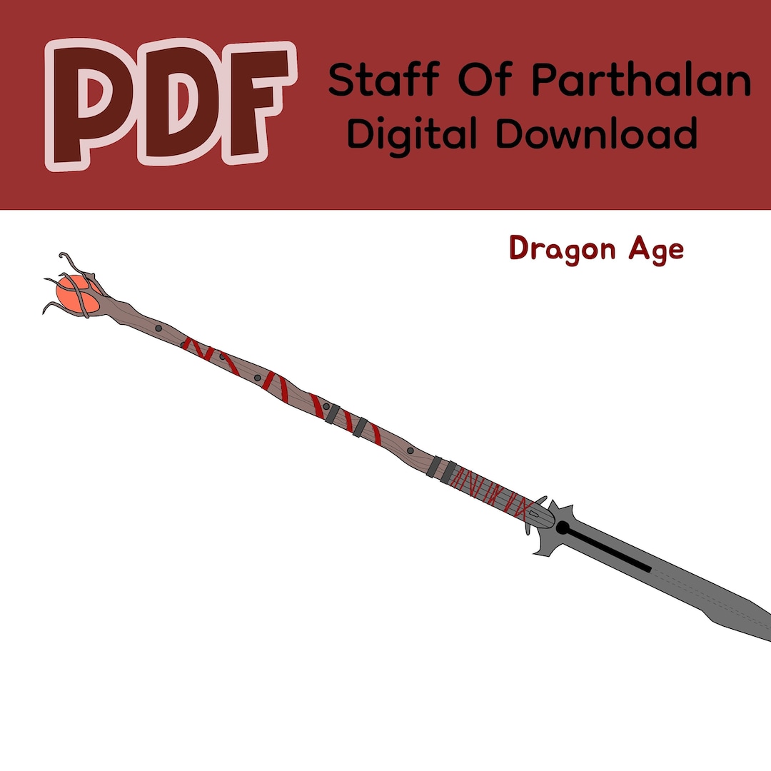 Staff of Parthalan Blueprint Printable Dragon Age Hawke Etsy
