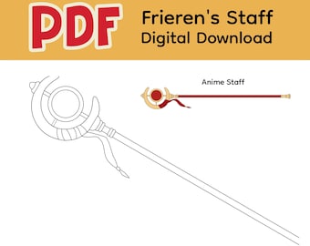 Frieren's Staff - Blueprint Printable - Anime Elf Cosplay