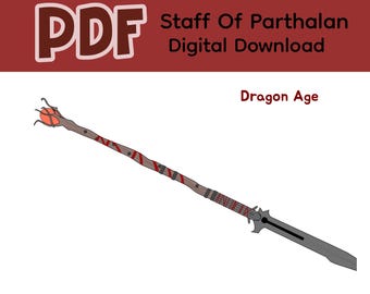 Bastón de Parthalan - Plano imprimible - Dragon Age - Cosplay de Hawke