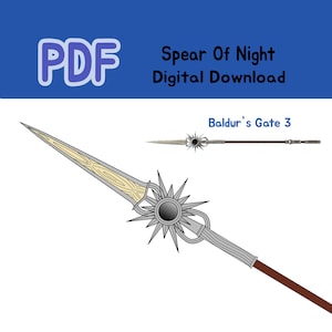 Lanza de la Noche - Plano Imprimible - Baldur's Gate 3 - Cosplay de Shadowheart