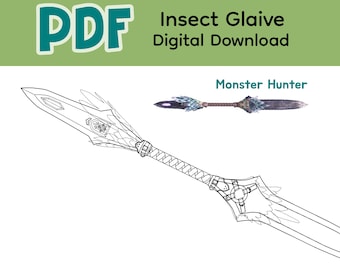Insektenglaive - Blueprint zum Ausdrucken - Monster Hunter - Pukei Datura Klinge