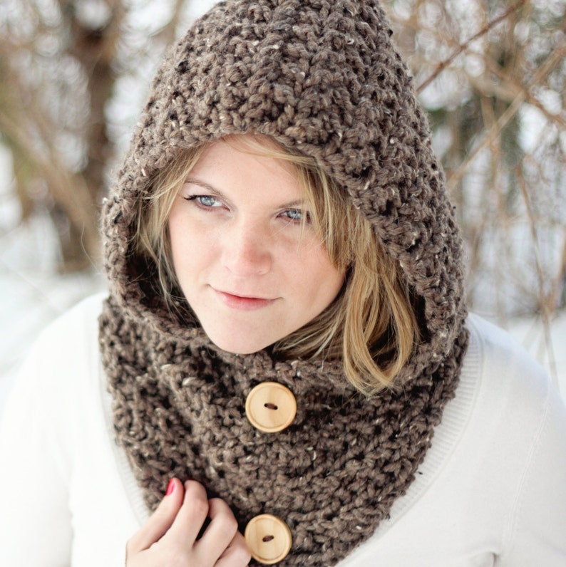 Cowl HOODIE Easy CROCHET PATTERN the Toronto Etsy