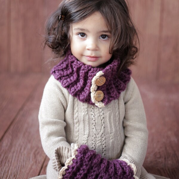 Easy CROCHET PATTERN Girl Toddler Cowl and Muff The Violet  Christmas From the Danica Collection 2 sizes,