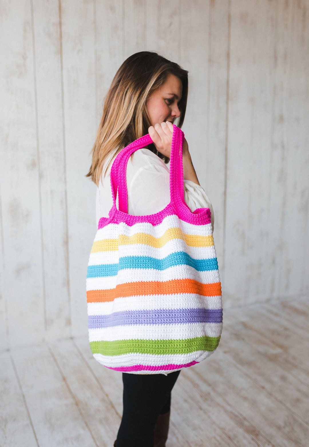 Beach TOTE CROCHET PATTERN 100 Cotton Handbag Beach Ball Bag Etsy