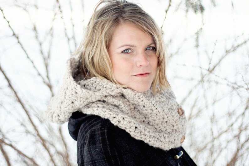HOODIE Cowl CROCHET PATTERN the Salt Lake City Instant Etsy