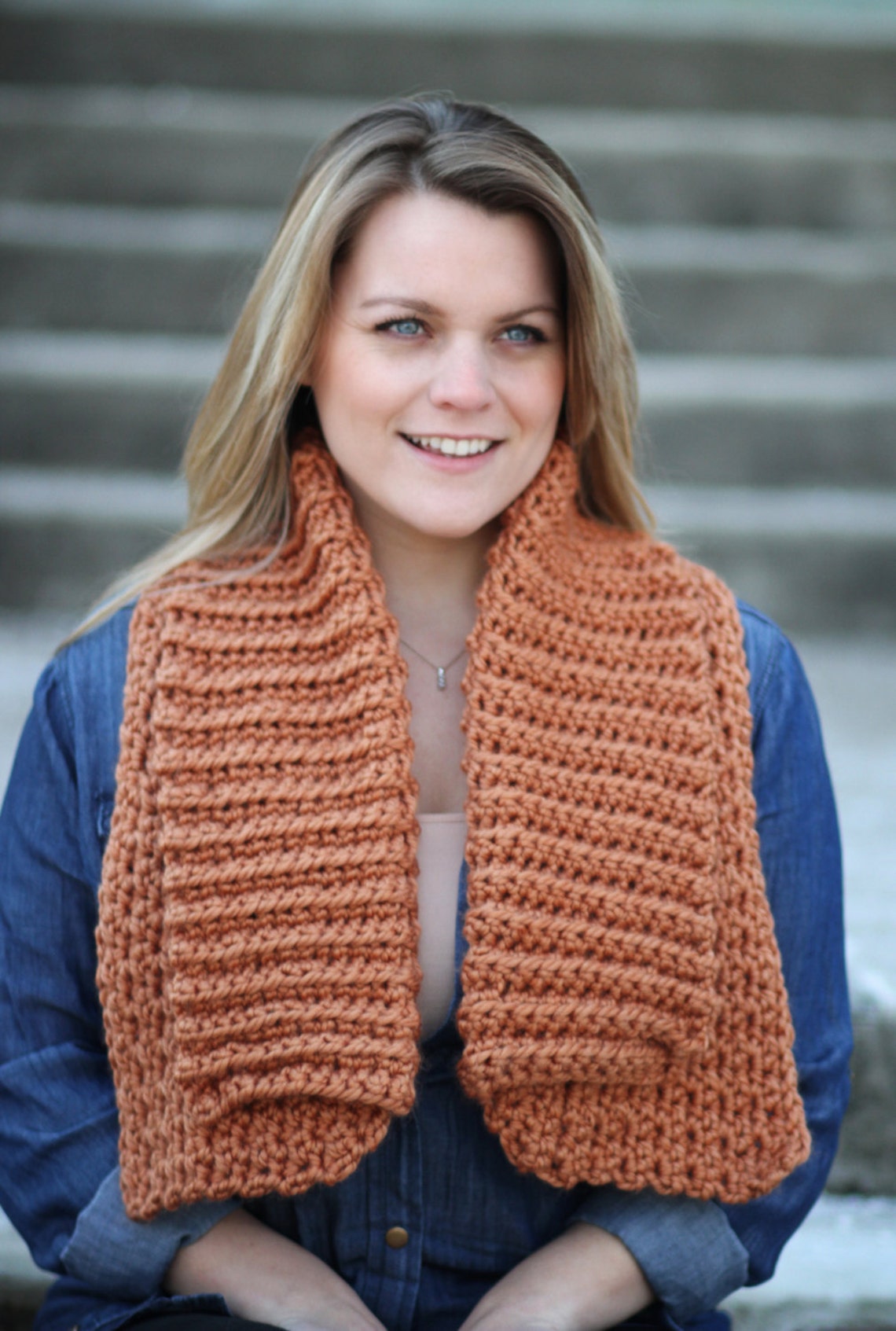 COLLAR Cowl Crochet PATTERN Chunky Bulky Wrap Scarf The ASPEN Etsy
