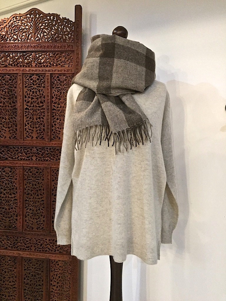 ethical gift by catevictoria Organic and Ethical Mongolian Yak wool and Sheep wool oversized Scarf for men and women